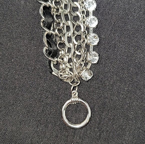 6 CHAIN SILVER TONE CLASP TOGGLE T-BAR CLOSURE BRACELET - Picture 6 of 7